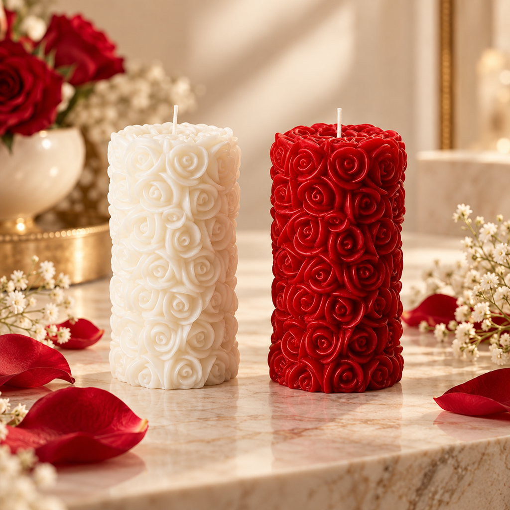 Rose Pillar Candle