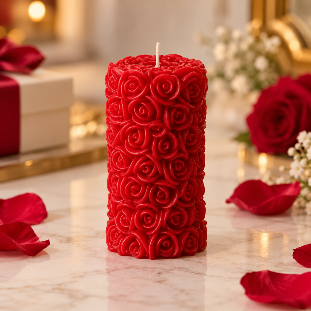 Rose Pillar Candle