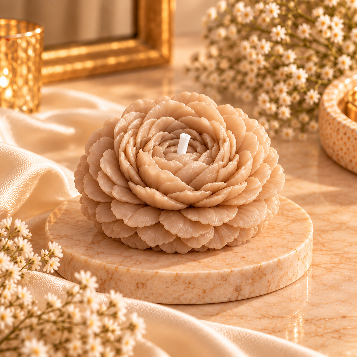 Peony Flower Candle