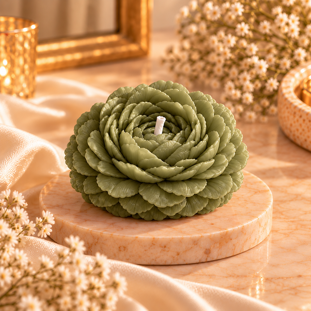 Peony Flower Candle
