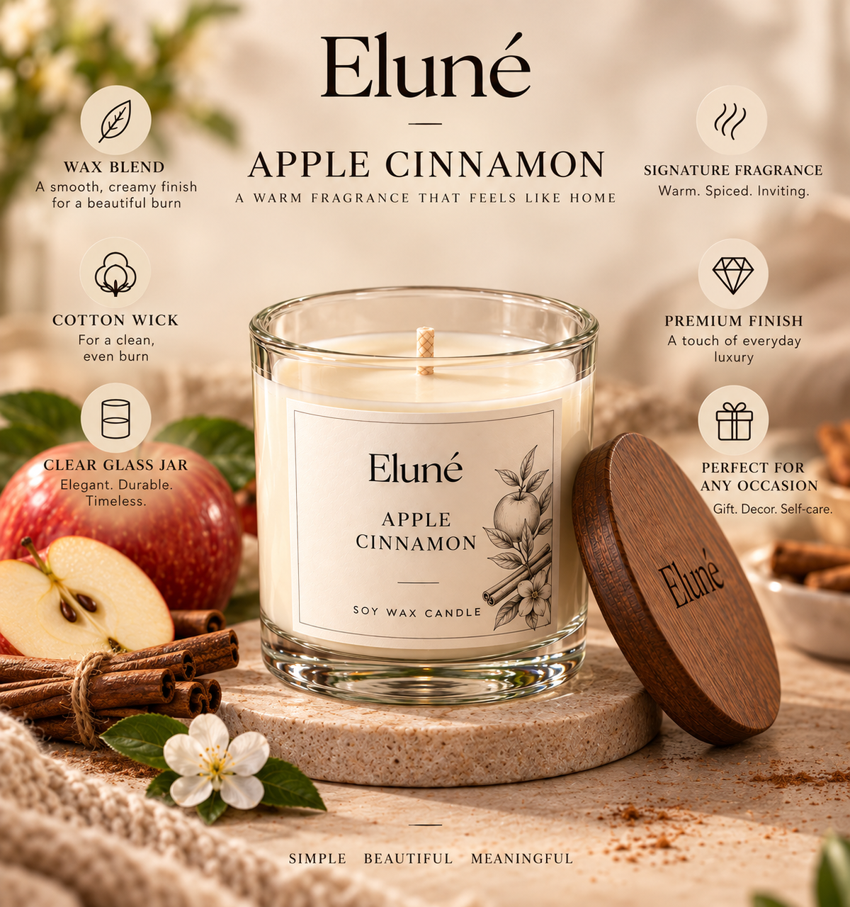 Apple Cinnamon Scented Candle