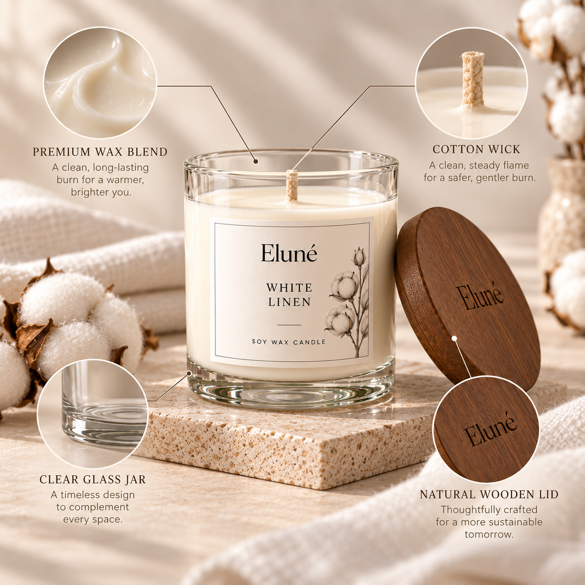 White Linen Scented Candle