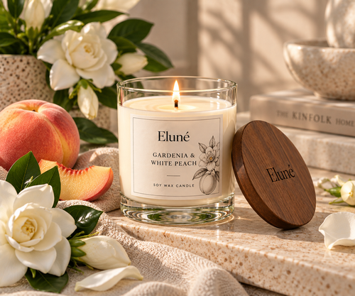 Gardenia & White Peach Scented Candle