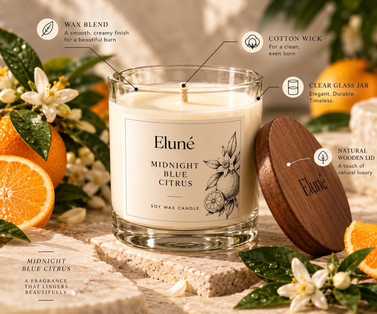Midnight Blue Citrus Scented Candle