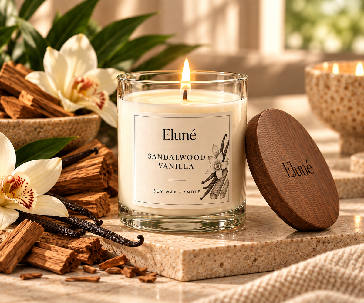 Sandalwood Vanilla Scented Candle