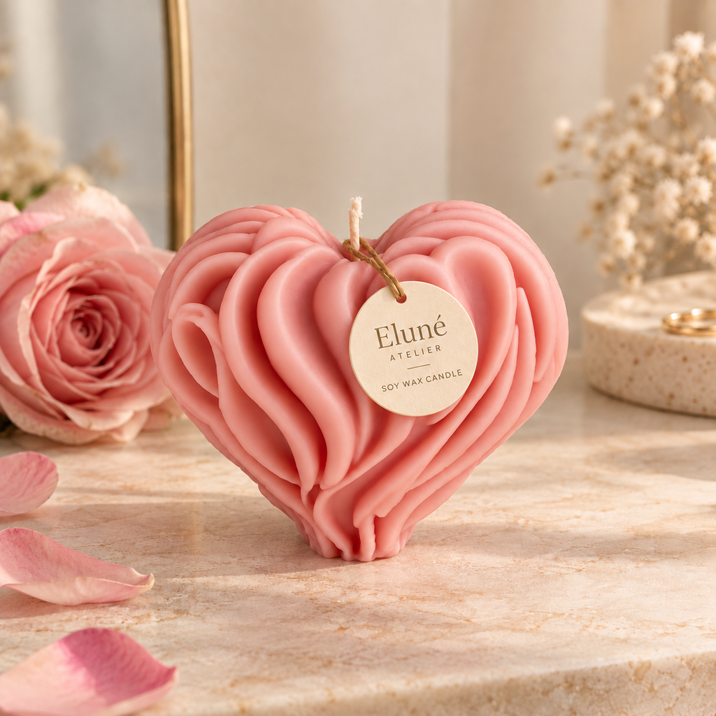 Amour Sculptural Heart Candle