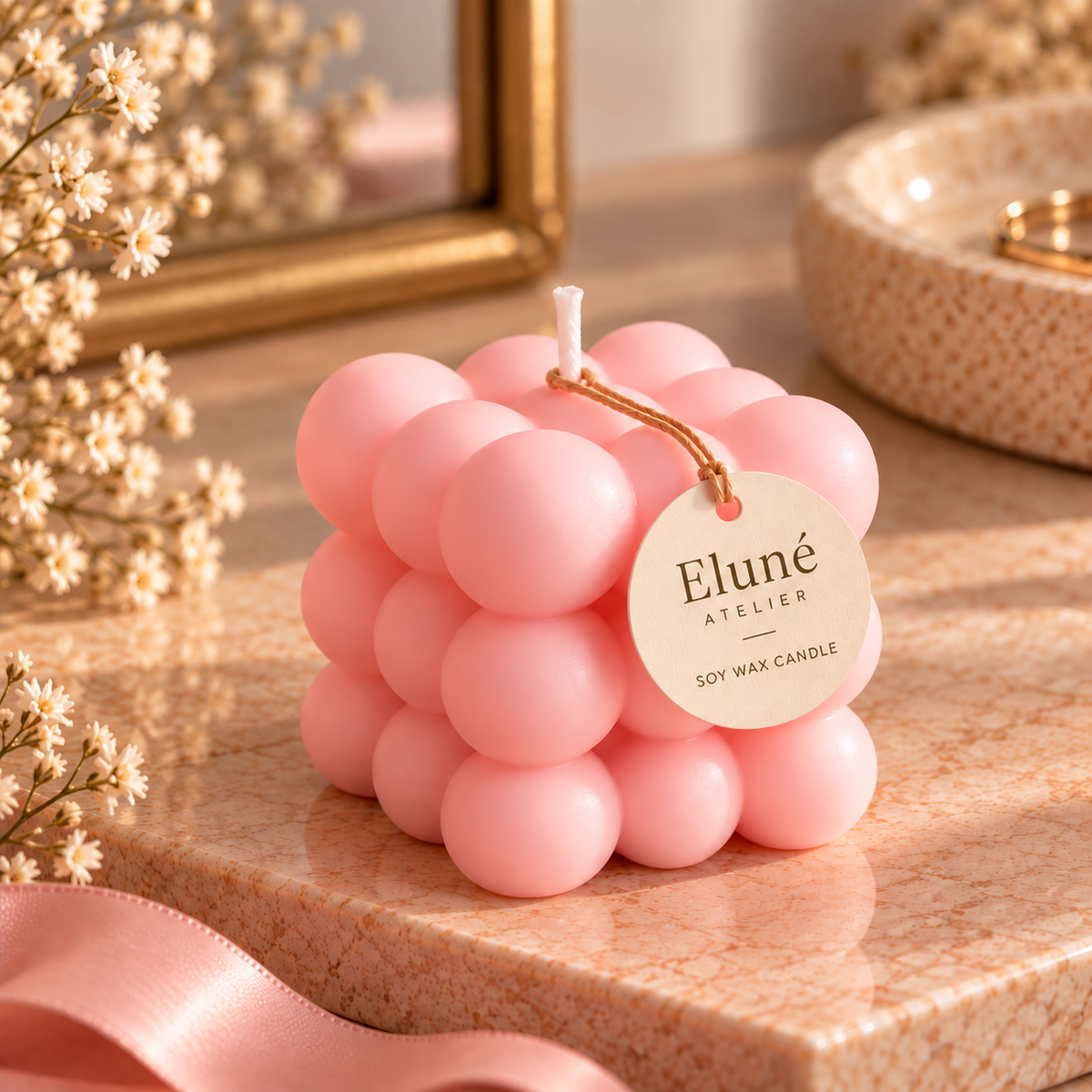 Large Bubble Candle