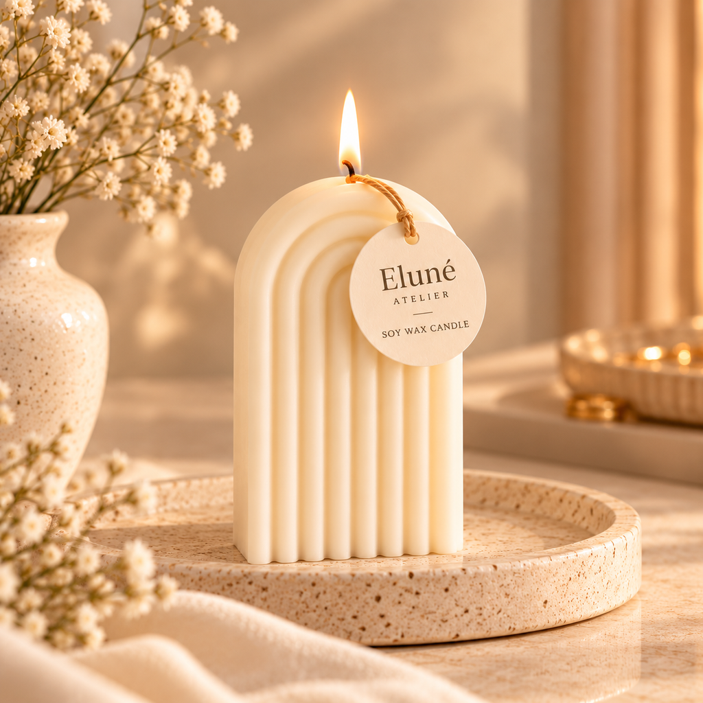Rainbow Pillar Candle