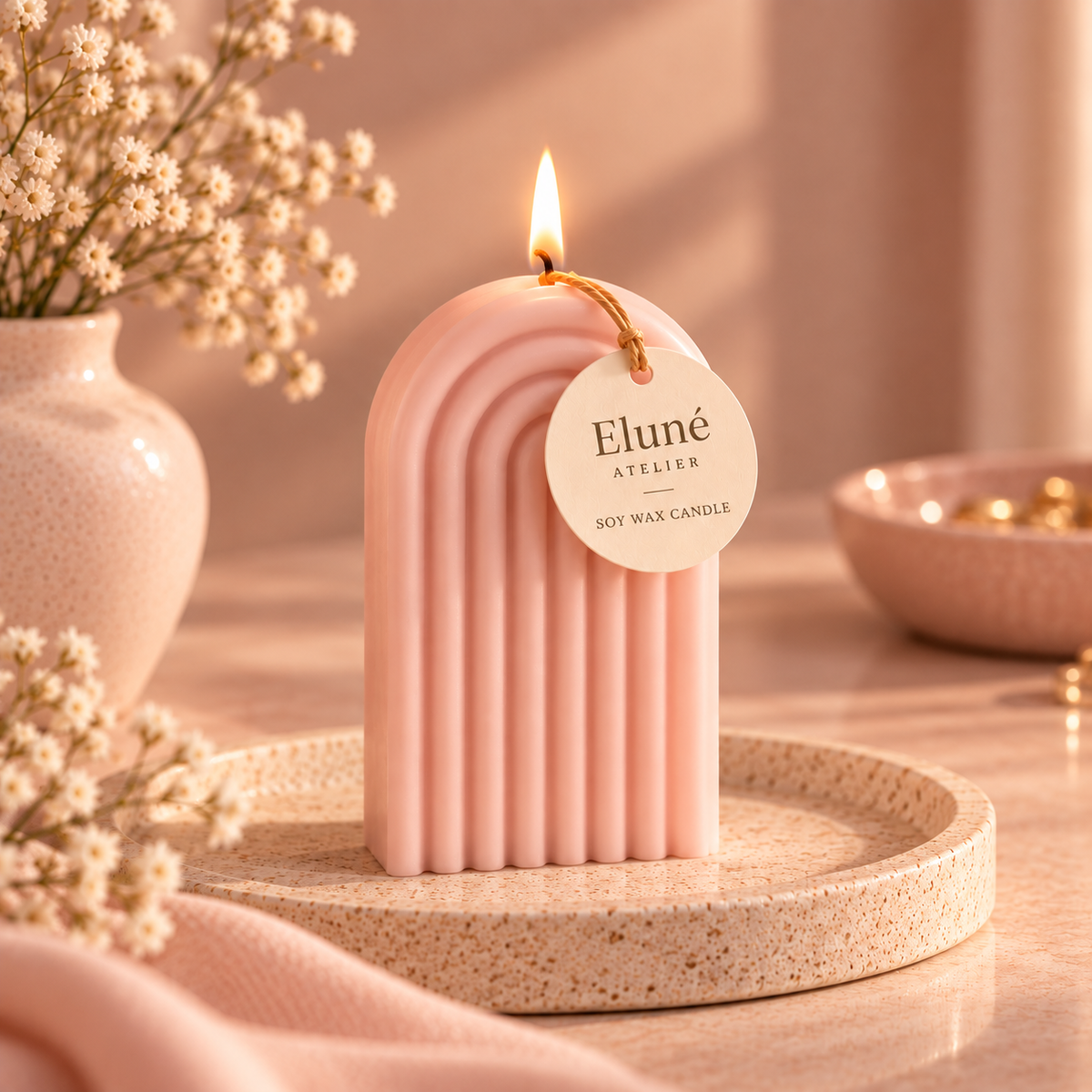 Rainbow Pillar Candle