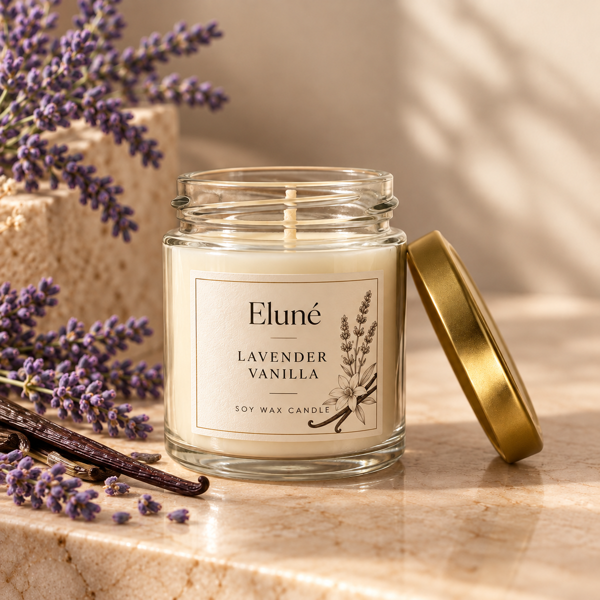 Lavender Vanilla Scented Candle